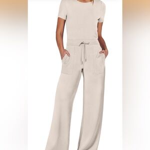 Chic Cream Wide Leg Jumpsuit